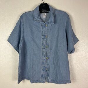 Women Cotton Denim button front shirt 2XL